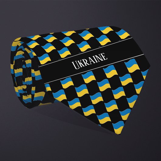 Golvend Oekraïne Vlag Patroon Stropdas
