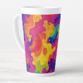 Golvend psychedelisch ontwerp latte mok (Linkerhoek)