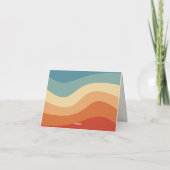 Golvend Retro Gestreept Monogram Persoonlijk Brief Bedankkaart (Achterkant)