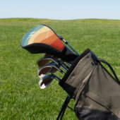 Golvend Retro Gestreept Monogram Persoonlijk Golfheadcover (Insitu)