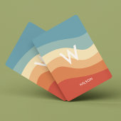 Golvend Retro Gestreept Monogram Persoonlijk Pokerkaarten