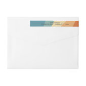 golvend retro gestreepte monogram retouradres (Achterkant)