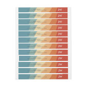 golvend retro gestreepte monogram retouradres (Vel)