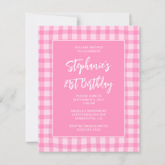 Golvend Roze Zomer Gingham Krachtig 21e Verjaardag
