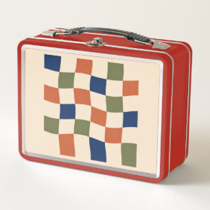 Golvend schaakbord Retro multikleurige lunchbox