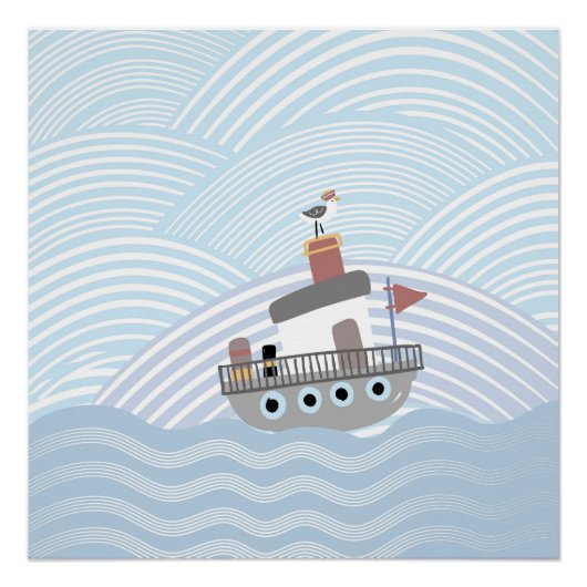 Golvend sleepboot perfect poster (Voorkant)