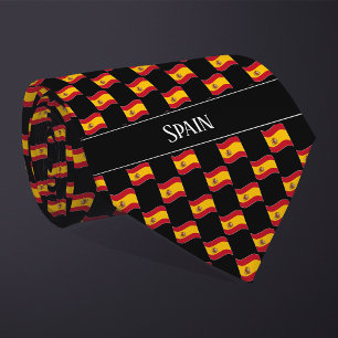 Golvend Spanje Vlag Patroon Stropdas