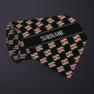 Golvend Suriname Vlag Patroon Stropdas
