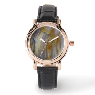 Golvend versteend hout horloge