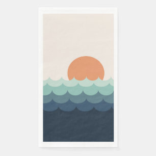 Golvende blauwe oceaan bij zonsondergang servet