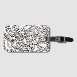 Golvende Bochtige Cirkels Vierkant Abstracte Pen T Bagagelabel