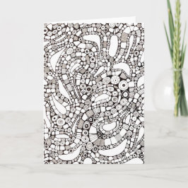 Golvende Bochtige Cirkels Vierkant Abstracte Pen T Kaart