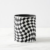 Golvende Checkered Zwart-wit Optische Illusie Mok (Midden)