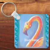 Golvende Flamingo Sleutelhanger (Voorkant)