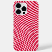 Golvende geruite karmozijnrode kersen verwrongen e Case-Mate iPhone case (Achterkant)