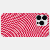 Golvende geruite karmozijnrode kersen verwrongen e Case-Mate iPhone case (Achterkant (horizontaal))