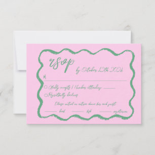 golvende hand getrokken krabbel kronkelen RSVP kaartje