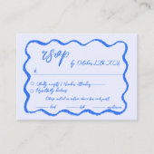 Golvende hand getrokken krabbel Squiggle RSVP brui Informatiekaartje (Voorkant)
