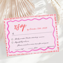 Golvende hand getrokken krabbel Squiggle RSVP brui