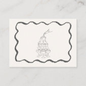 Golvende hand getrokken krabbel Squiggle RSVP brui Informatiekaartje (Achterkant)