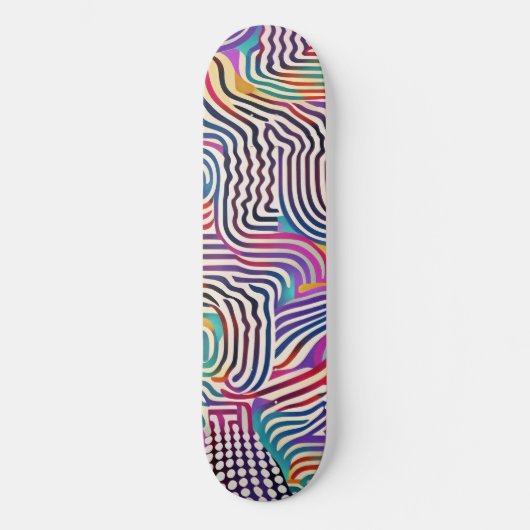 Golvende kleurlijnen skateboard (Voorkant)