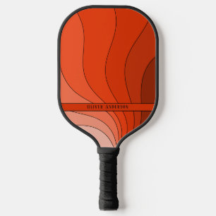 Golvende krommen Retro Rode toon-op-toon naam Pickleball Paddle