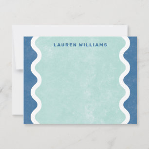 Golvende lijnen briefkaart - Blauw
