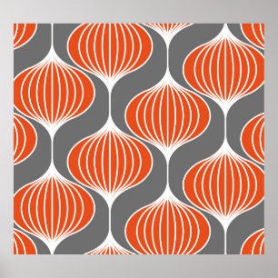 Golvende lijnen: geometrisch  patroon. poster