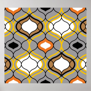 Golvende lijnen, naadloos geometrisch patroon. poster