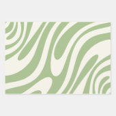 Golvende Lussen Retro Abstract Patroon in Lichte W Inpakpapier Vel (Voorkant 3)
