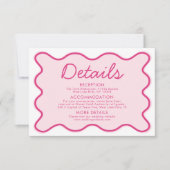 Golvende Moderne Curvy Bold Retro Roze Bruiloft De Kaart (Voorkant)