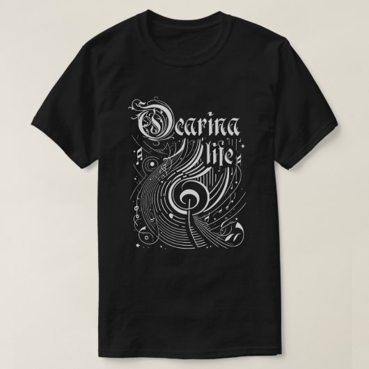 Golvende muziek Ocarina Life T-shirt (Design voorkant)