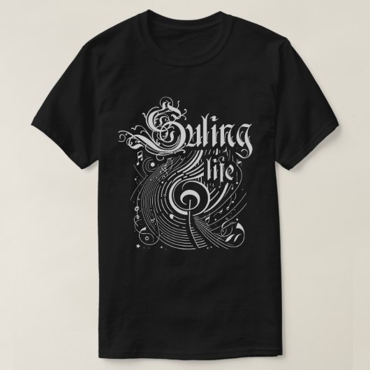 Golvende muziek Suling Life T-shirt (Design voorkant)
