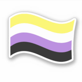 Golvende Non-binaire Vlagsticker Sticker
