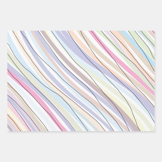 Golvende Pastelkleuren Inpakpapier Vel (Voorkant)