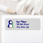 Golvende Pinguïn retour adreslabel Etiket (Insitu)