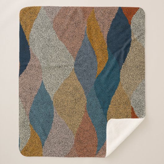 Golvende polka dot:  textiel. sherpa deken (Voorkant)