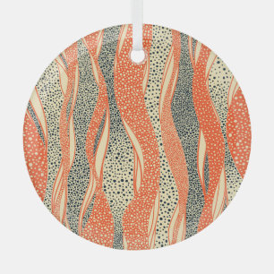 Golvende polka stip, met de hand getekend patroon. glas ornament