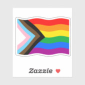 Golvende Progress Pride Vlag Sticker (Vel)