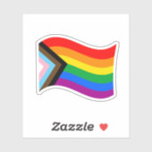 Golvende Progress Pride Vlag Sticker (Vel)