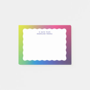 Golvende rand kleurrijke trendy retro post-it® notes