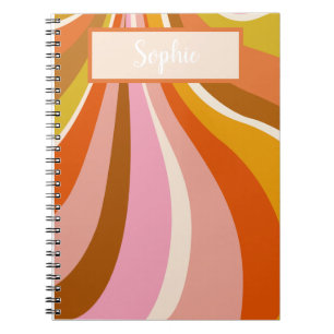 golvende retro, notities tijdschrift, notitieboek