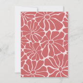 Golvende Retro Roze & Rood Groovy Moderne Bruidsbr Kaart (Achterkant)