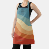 Golvende Retro Stripe Logo Schort (Insitu)