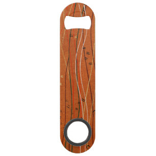 Golvende rode strepen: moderne Japanse abstracte k Speed Flessenopener