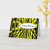 Golvende Streep - Zwarte en Geel Kaart (Gele Bloem)