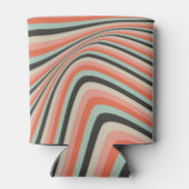 Golvende strepen Aqua Perzik Aangepaste Bruiloft F Blikjeskoeler (Achterkant)