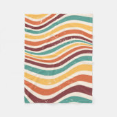 Golvende strepen, grunge. retro fleece deken (Voorkant)