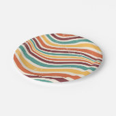 Golvende strepen, grunge. Retro groovy Papieren Bordje (Gekanteld)