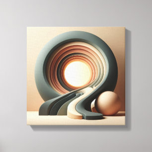 Golvende Surrealistische Abstracte Kunst in Aardti Canvas Afdruk